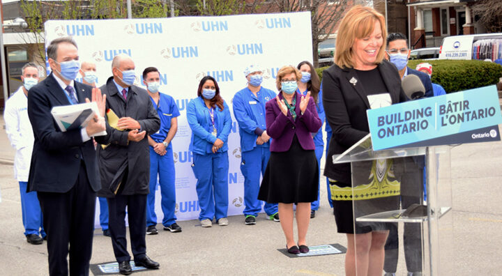 Christine Elliott, Ontario Health Minister and Deputy Premier, announces a $38.8 million investment to expand UHN